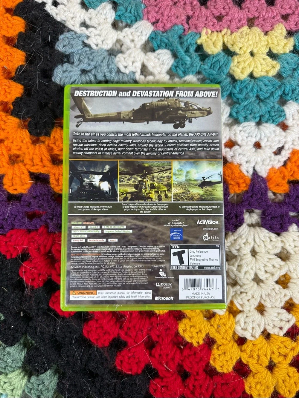 Microsoft Xbox 360 Apache Air Assault - Green Case
